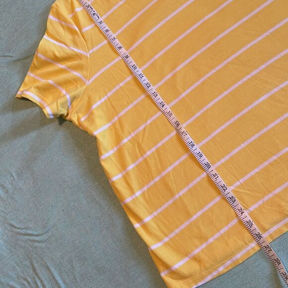 Kim Rogers XXL yellow and white stripe v-neck Perfectly Soft top New with tag - Picture 3 of 9